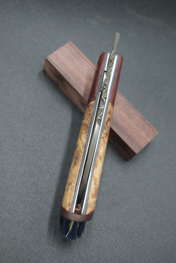 Pliant liner lock champi hêtre et padouk