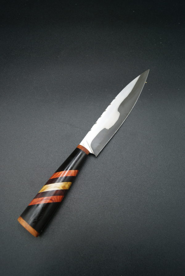 Couteau de chef NCV60/304L. If, ébène bois de rose, de violette et mûrier